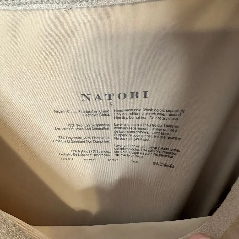 NATORI Nude Soft Stretchy Chemise Lace Trim Slip Dress Women's Small - Picture 5 of 5